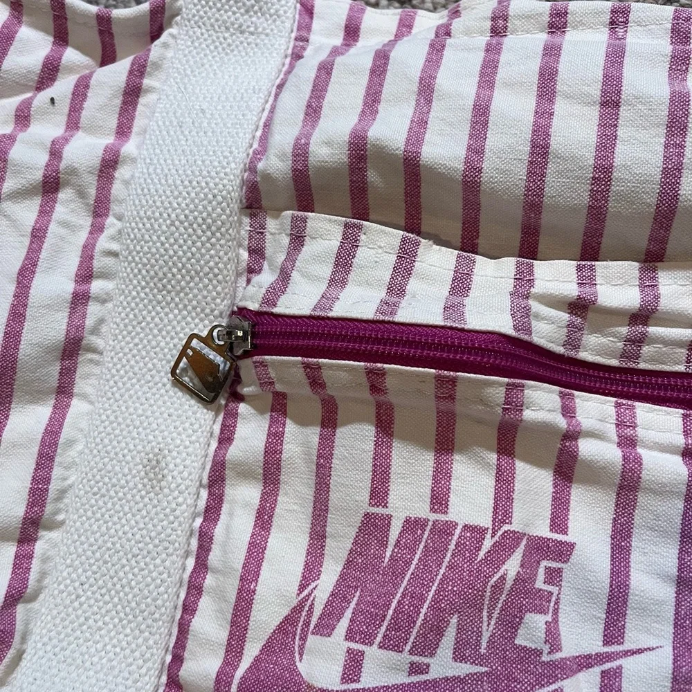 Vintage Nike Pink Striped Canvas Tote Bag - Picture 4 of 9